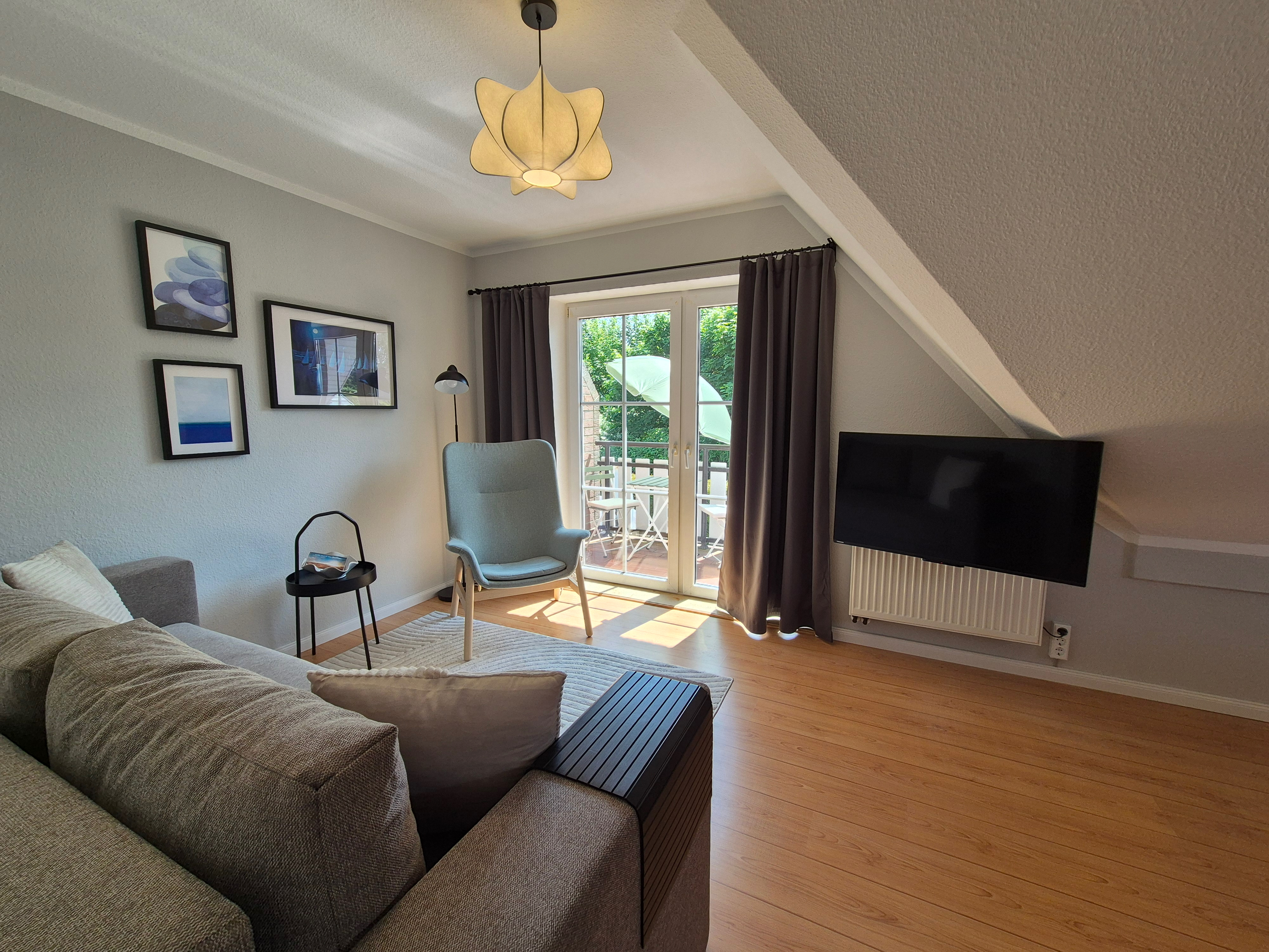 Wohnbereich der Ferienwohnung Wellenliebe